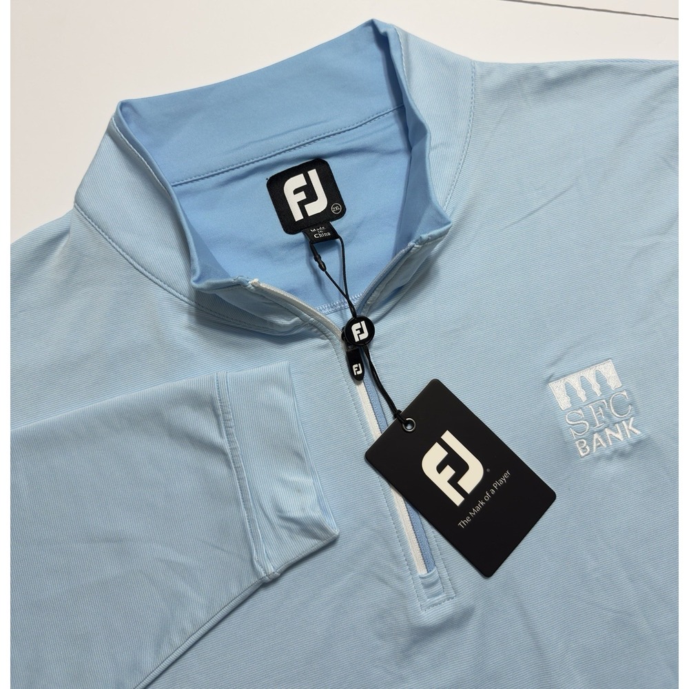 NWT Footjoy FJ Men's Performance 1/4 Zip Pullover Sz 2XL Golf Stretch Blue